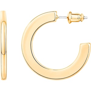 PAVOI 14K Gold Plated Hoop Earrings For Women | 4mm Flat Infinity Gold Hoops Women Earrings | Gold Plated Loop Earrings For Women | Lightweight Hoop Earrings Set(30 Millimeters)