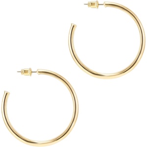 PAVOI 14K Gold Plated Hoop Earrings for Women – 2mm Thick Infinity Hoops – Lightweight Loop Earrings Set(45 Millimeters)