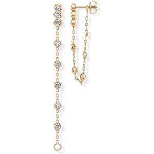 PAVOI Waterproof Dangle Earrings for Women – 14K Gold Plated Long Drop Earrings with Cubic Zirconia – Stainless Steel Elegant Linear Dangling Jewelry Gifts(Yellow Gold)