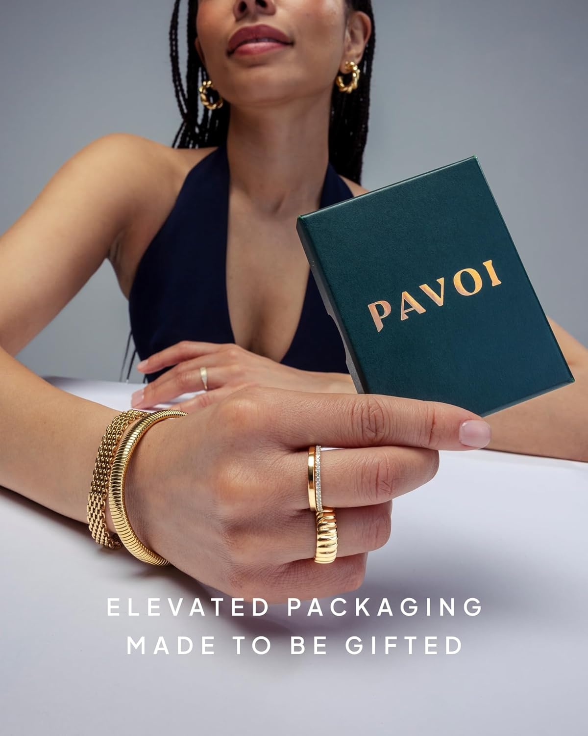 image:imagePAVOI Waterproof Chain Hoop Earrings for Women 14K Gold Plated Anchor Link Huggie Hoop Chain Earrings Stainless Steel Lightweight Statement JewelryWhite Gold